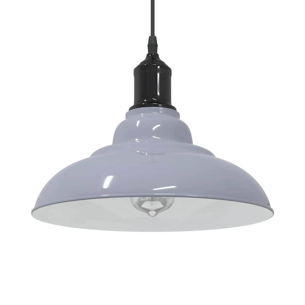 vidaXL Pendelleuchte Höhenverstellbar E27 Grau Glänzend Ø 31 cm Metall