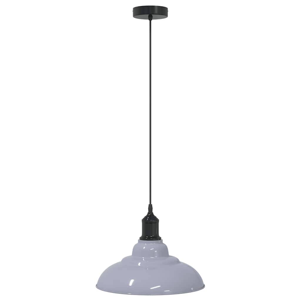 vidaXL Pendelleuchte Höhenverstellbar E27 Grau Glänzend Ø 31 cm Metall