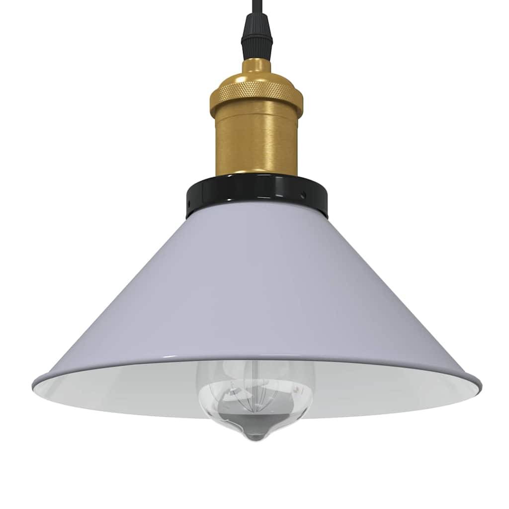 vidaXL Pendelleuchte Höhenverstellbar E27 Grau Glänzend Ø 22 cm Metall