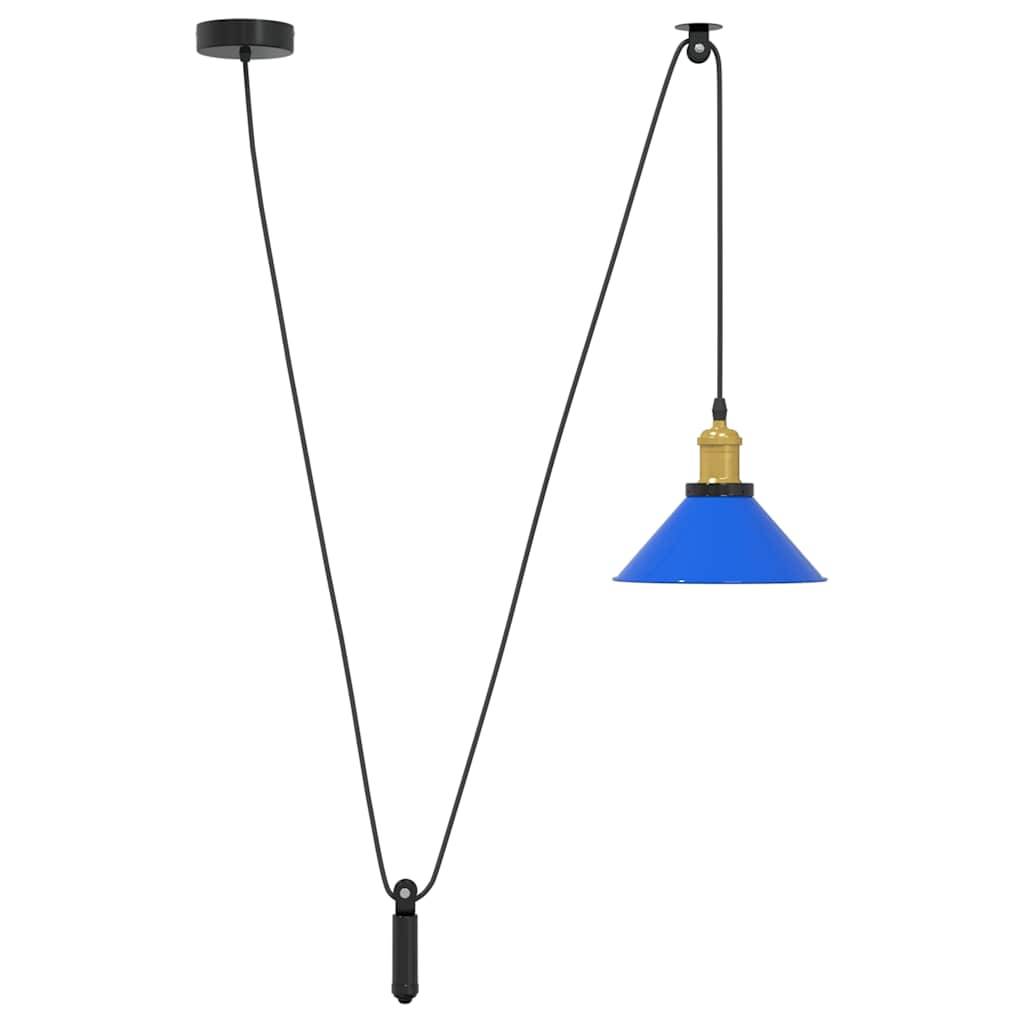 vidaXL Pendelleuchte Höhenverstellbar E27 Dunkelblau Glänzend Ø 22 cm