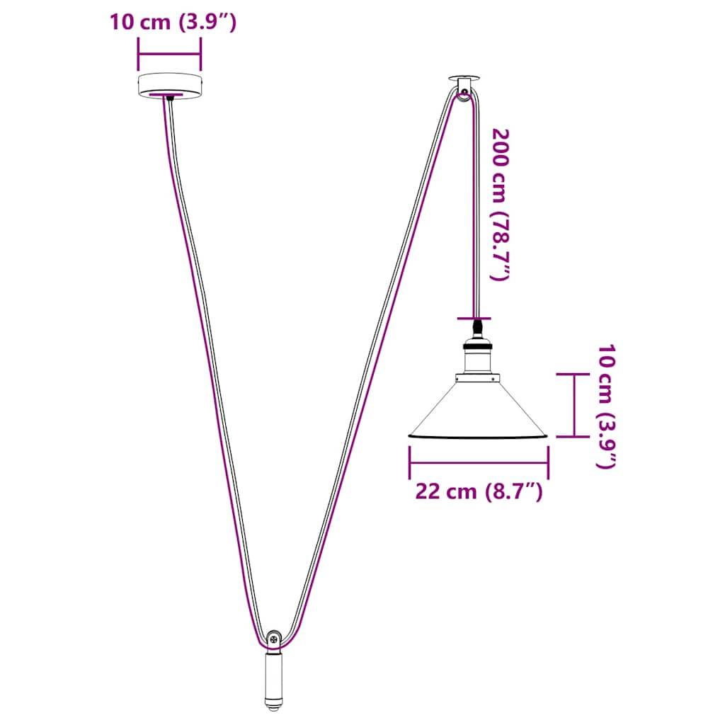 vidaXL Pendelleuchte Höhenverstellbar E27 Dunkelblau Glänzend Ø 22 cm