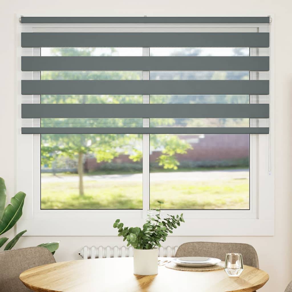 vidaXL Zebrarollo Dunkelgrau 165x100 cm Stoffbreite 160,9 cm Polyester