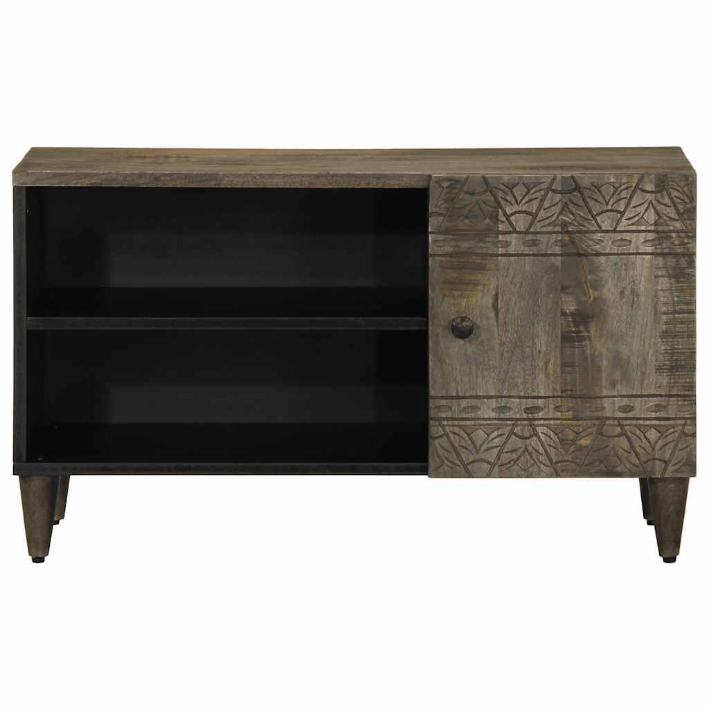 vidaXL TV-Schrank Hellgrau 80x31,5x46 cm Massivholz Mango