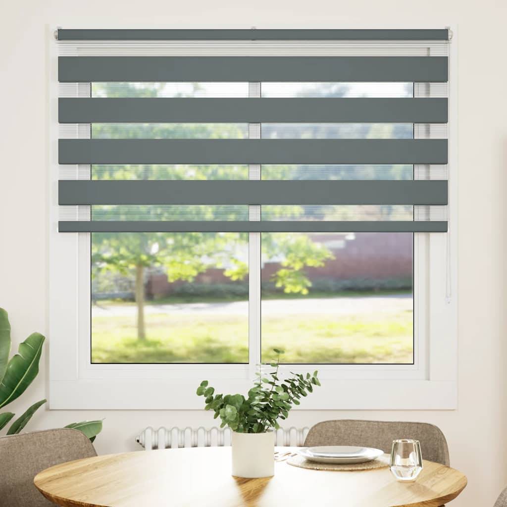 vidaXL Zebrarollo Dunkelgrau 140x100 cm Stoffbreite 135,9 cm Polyester