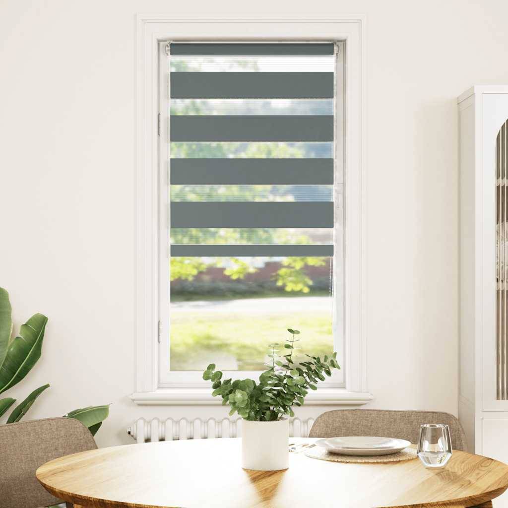 vidaXL Zebrarollo Dunkelgrau 55x150 cm Stoffbreite 50,9 cm Polyester