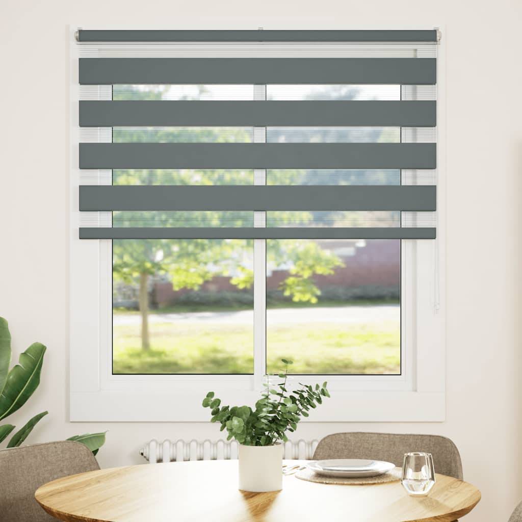 vidaXL Zebrarollo Dunkelgrau 125x150 cm Stoffbreite 120,9 cm Polyester