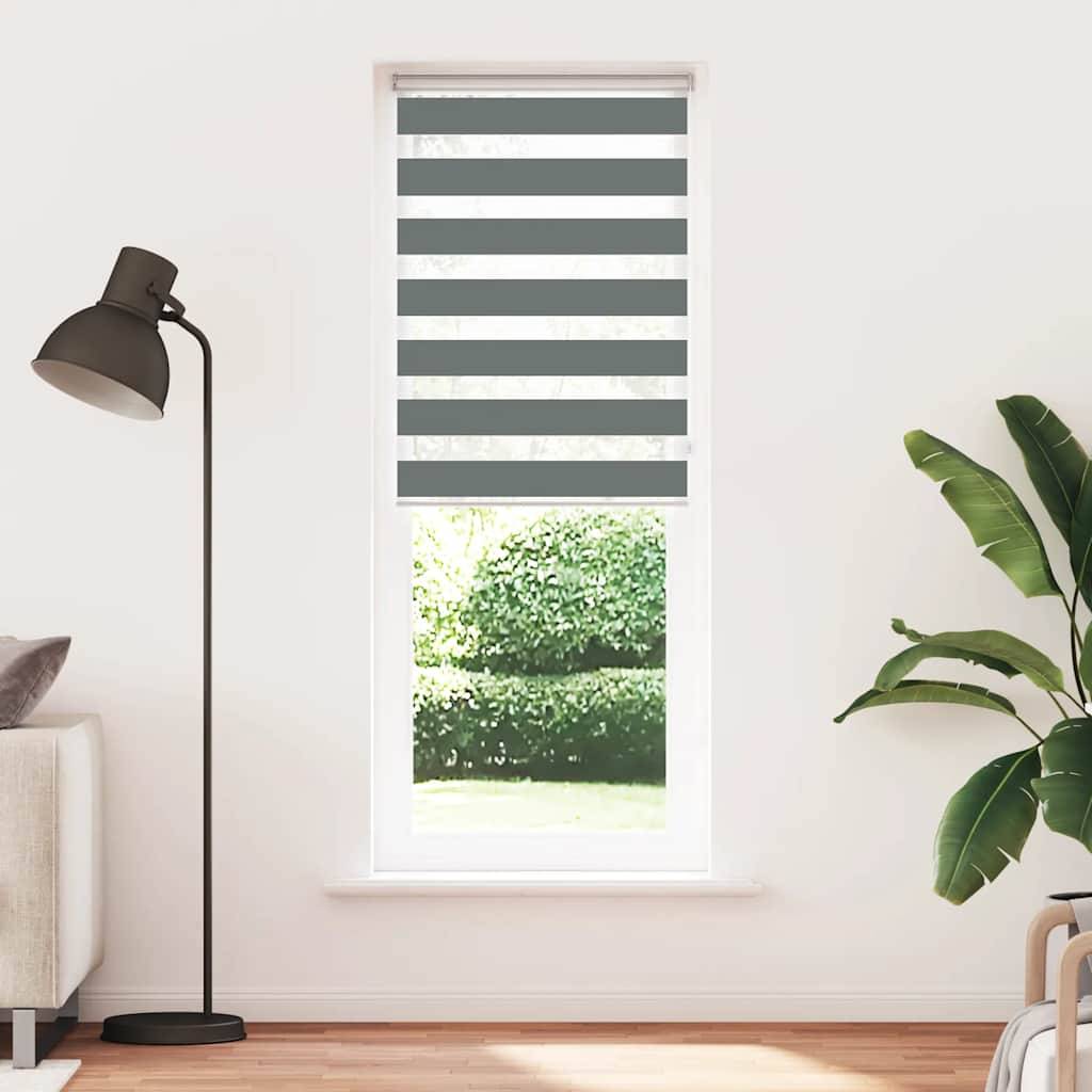 vidaXL Zebrarollo Dunkelgrau 90x230 cm Stoffbreite 85,9 cm Polyester