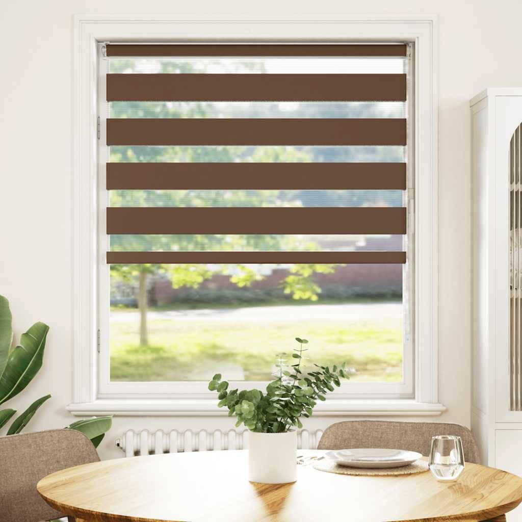 vidaXL Zebrarollo Braun 100x100 cm Stoffbreite 95,9 cm Polyester