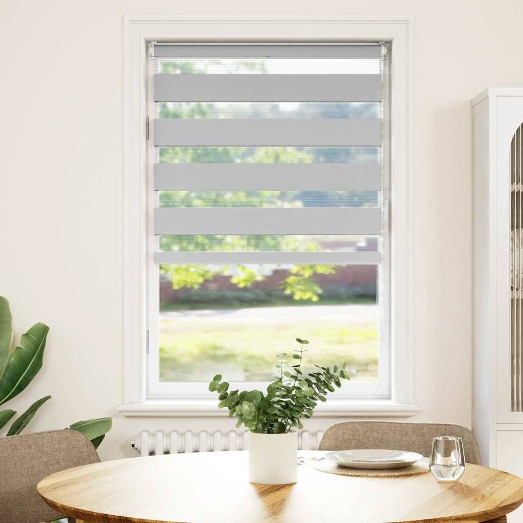 vidaXL Zebrarollo Hellgrau 75x100 cm Stoffbreite 70,9 cm Polyester