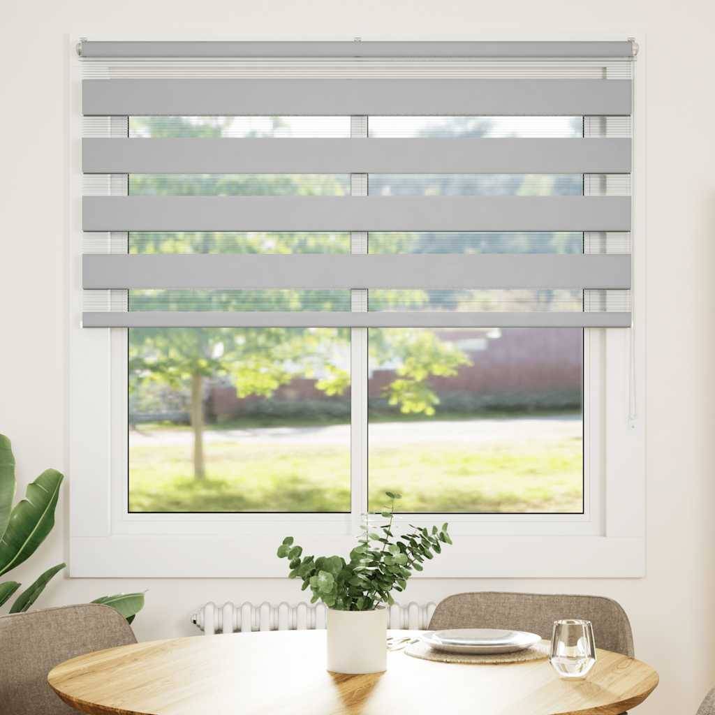 vidaXL Zebrarollo Hellgrau 150x100 cm Stoffbreite 145,9 cm Polyester
