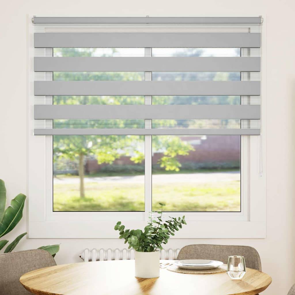 vidaXL Zebrarollo Hellgrau 145x150 cm Stoffbreite 140,9 cm Polyester
