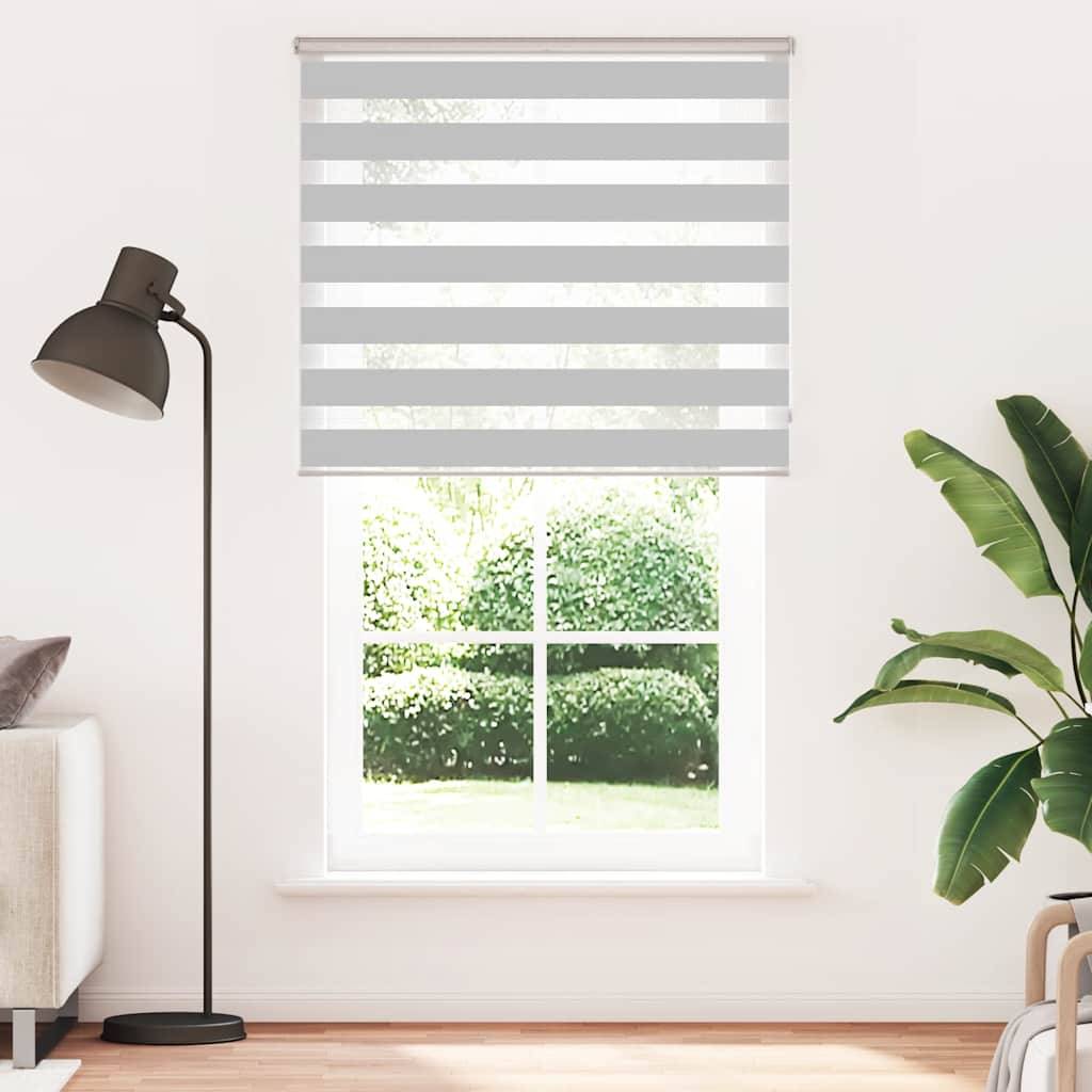 vidaXL Zebrarollo Hellgrau 120x200 cm Stoffbreite 115,9 cm Polyester