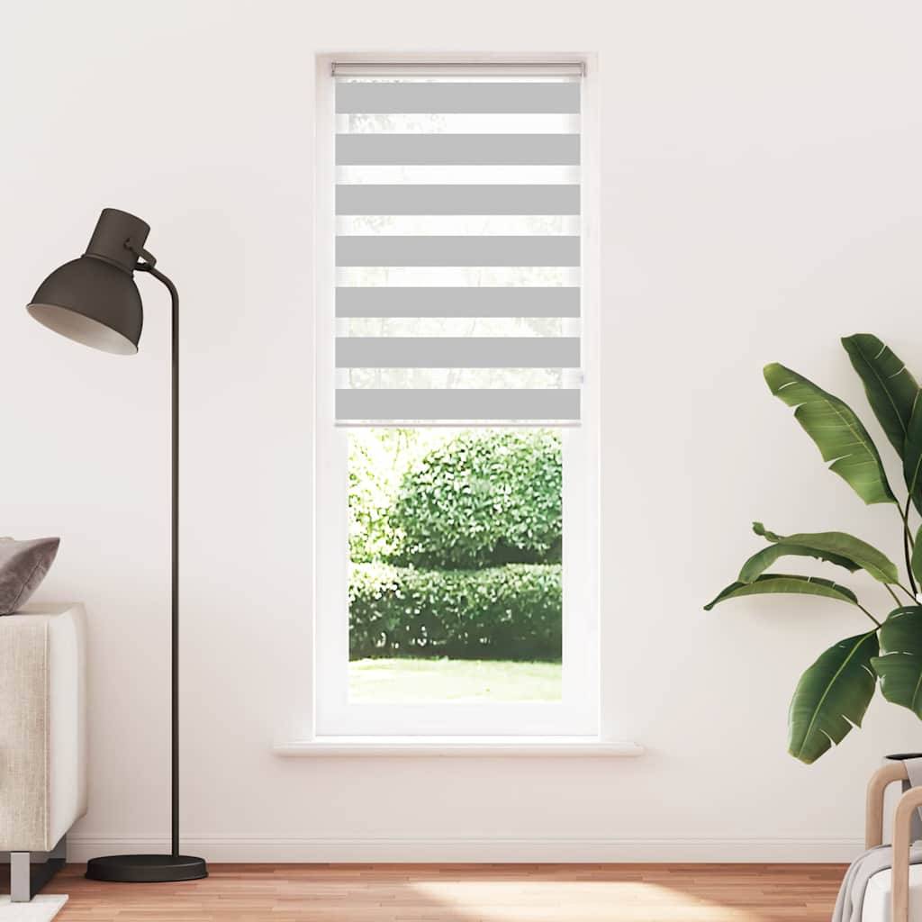 vidaXL Zebrarollo Hellgrau 90x200 cm Stoffbreite 85,9 cm Polyester