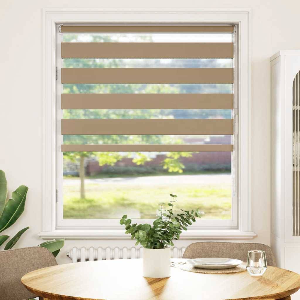 vidaXL Zebrarollo Sandbraun 110x100 cm Stoffbreite 105,9 cm Polyester