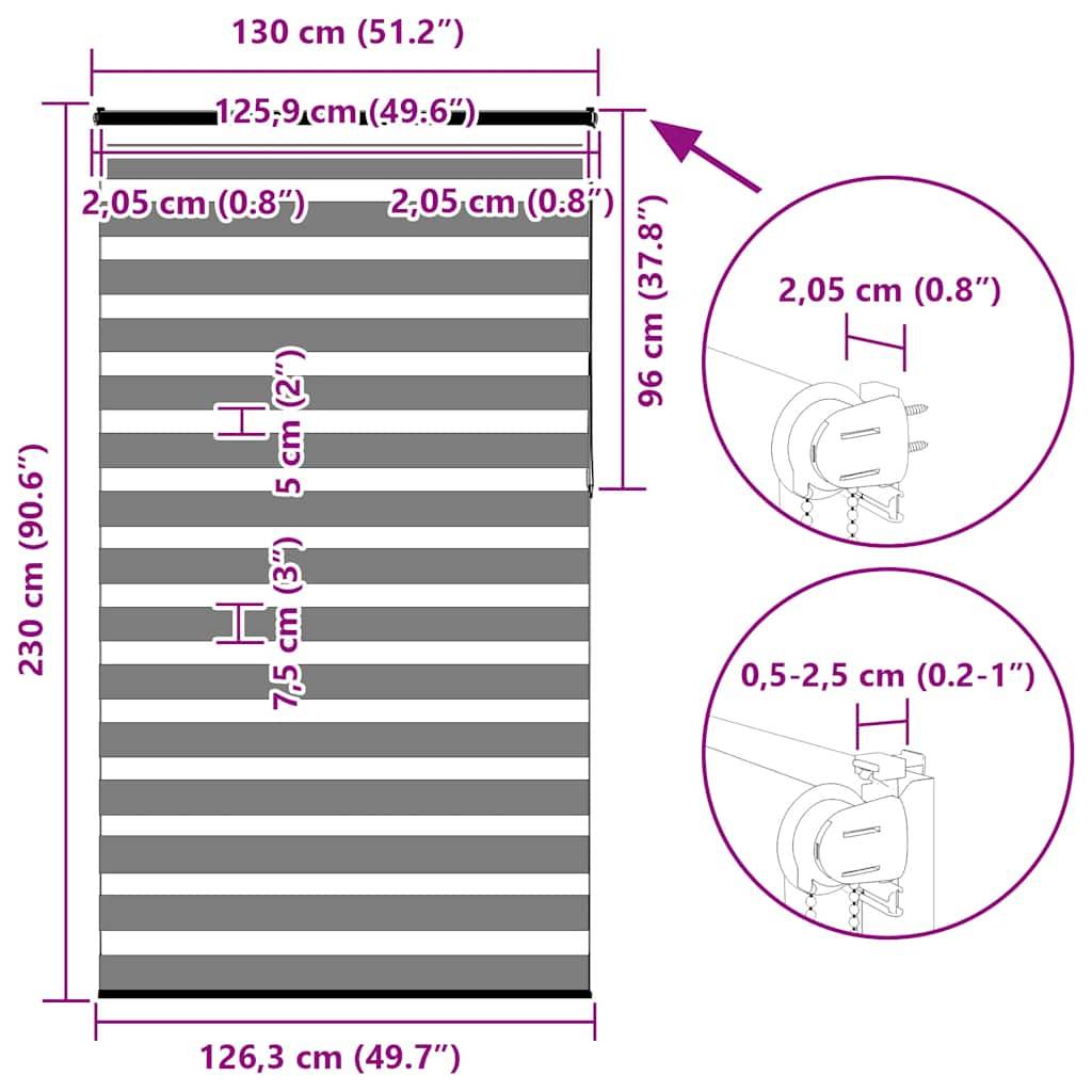 vidaXL Zebrarollo Sandbraun 130x230 cm Stoffbreite 125,9 cm Polyester