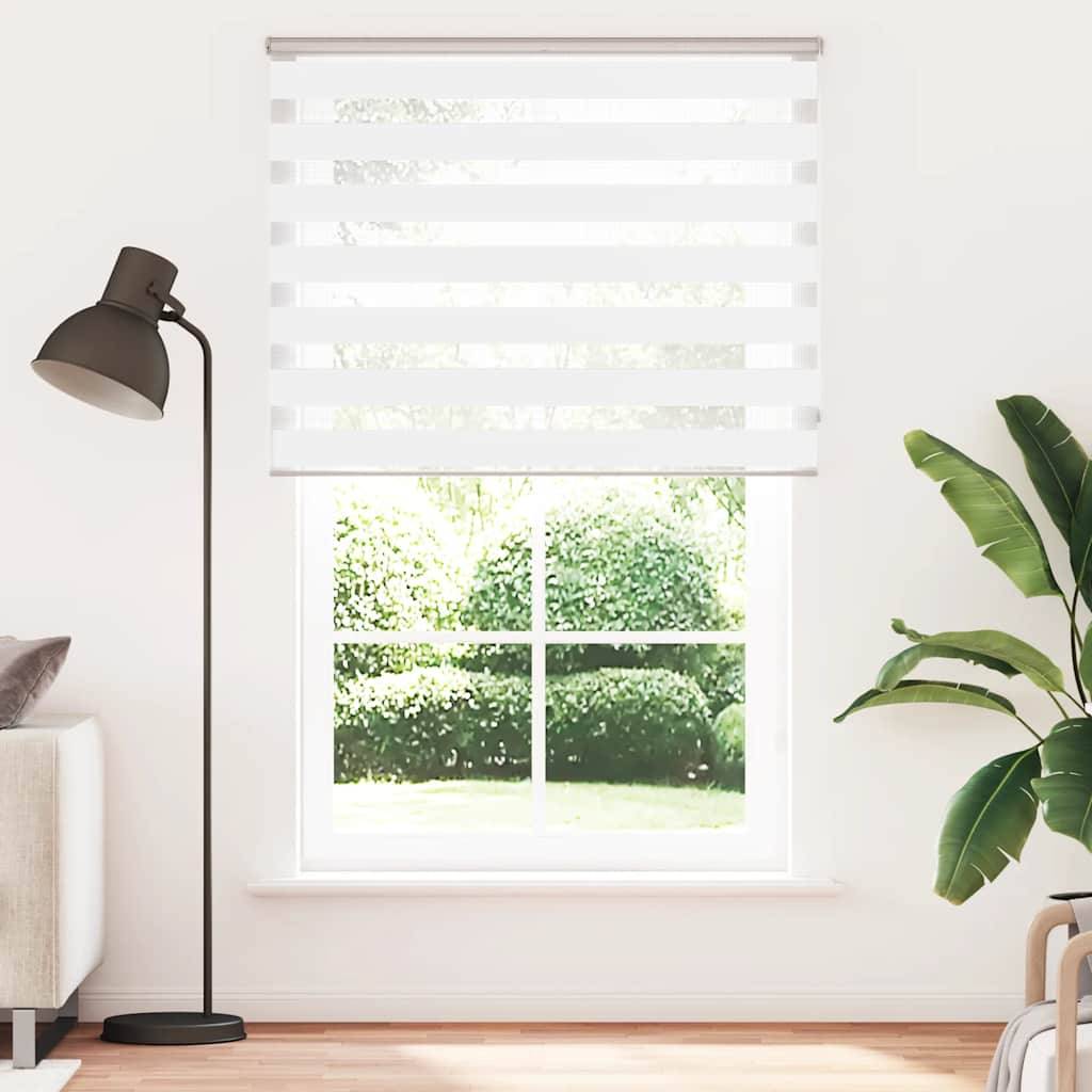 vidaXL Zebrarollo Weiß 140x200 cm Stoffbreite 135,9 cm Polyester
