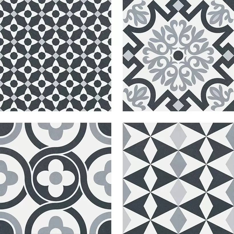 VINTAGE BLACK 16.5 x 16.5 Feinsteinzeug Wand- und Bodenfliese-1.1 m² (40 Fliesen)