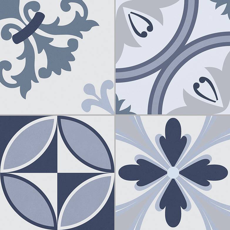 CAVALIER BLUE 16.5 x 16.5 Feinsteinzeug Wand- und Bodenfliese-1.1 m² (40 Fliesen)