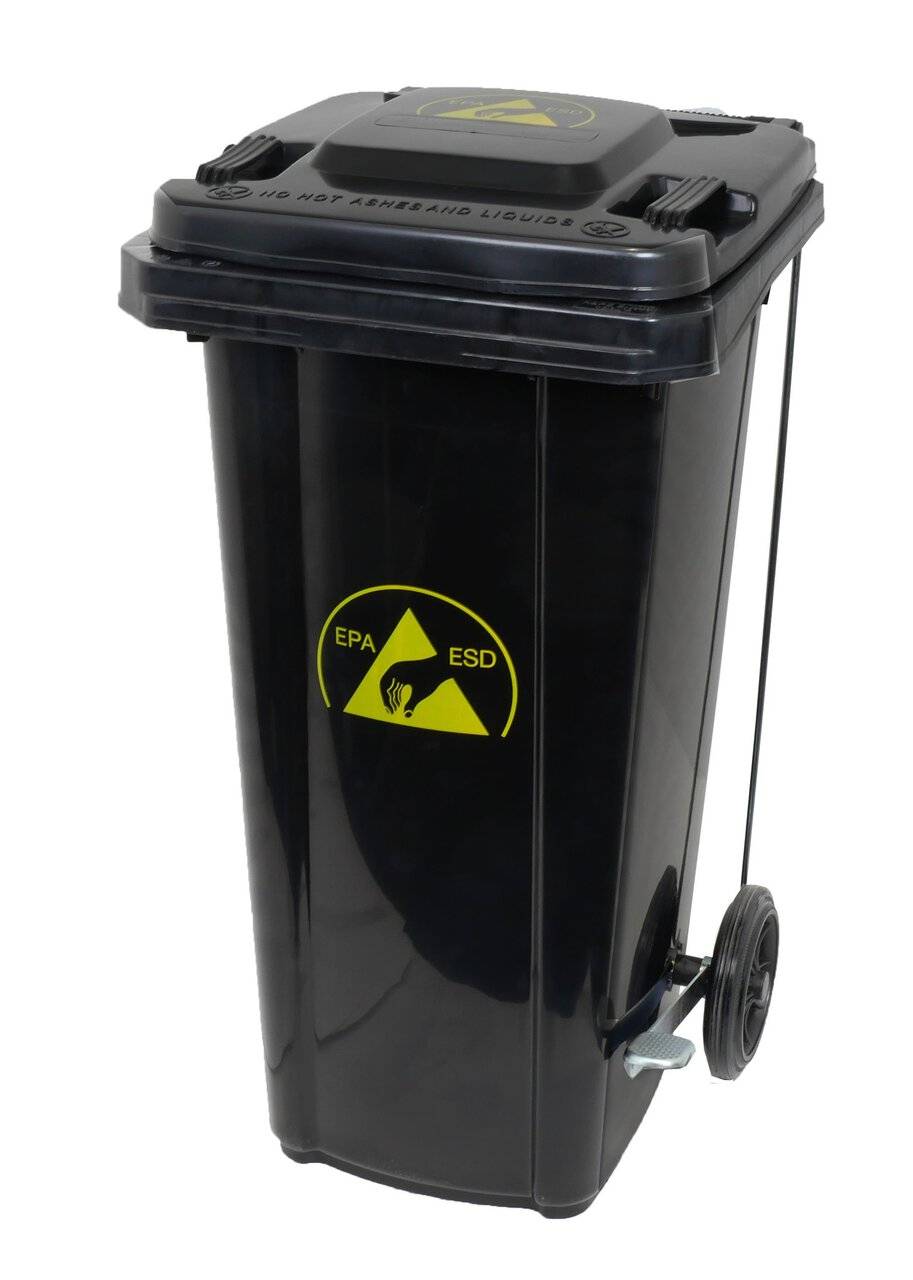 ESD Mülltonne, 120 Liter, schwarz