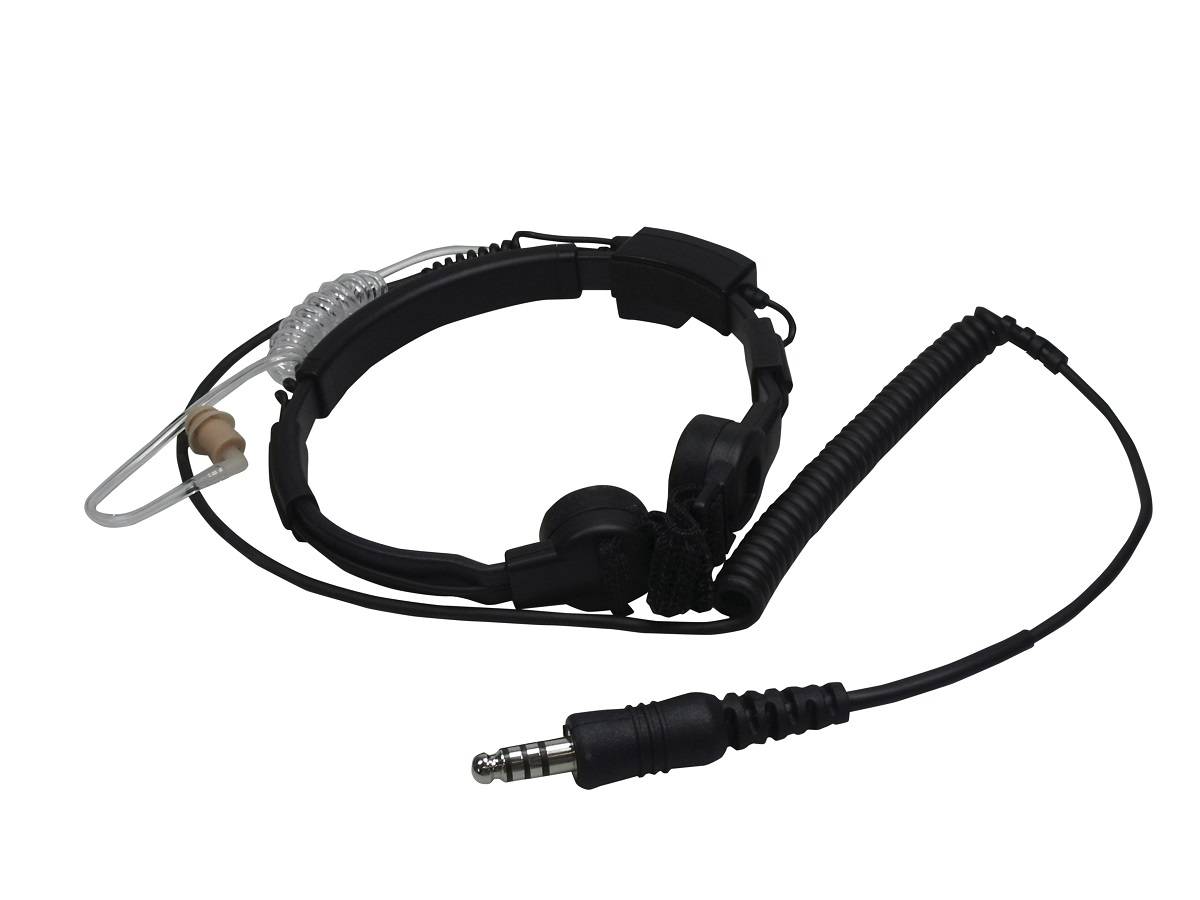 CoPacks Headset mit Kehlkopfmikrofon und Ohrhörer mit Schallschlauch Flex Serie Nexus