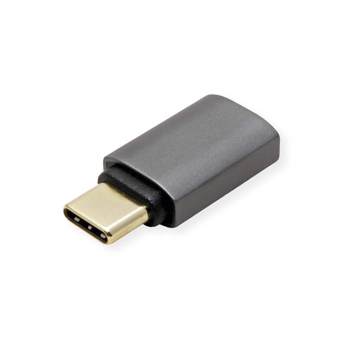 ROLINE USB4 Gen 3x2 Adapter Typ C ST/BU, Aluminium, gerade, silberfarben