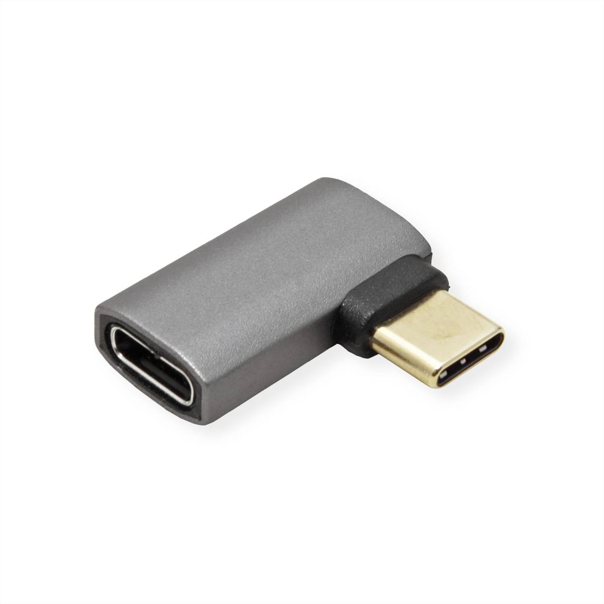 ROLINE USB4 Gen 3x2 Adapter Typ C ST/BU, Aluminium, 90°, flach, silberfarben