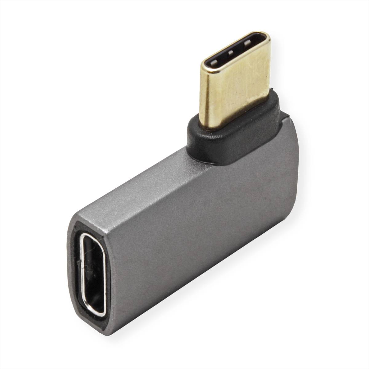 ROLINE USB4 Gen 3x2 Adapter Typ C ST/BU, Aluminium, 90°, flach, silberfarben