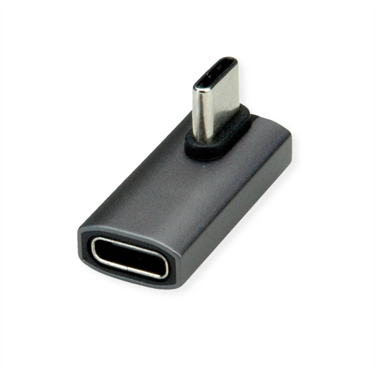 ROLINE USB4 Gen 3x2 Adapter Typ C ST/BU, Aluminium, 90°, gedreht, silberfarben