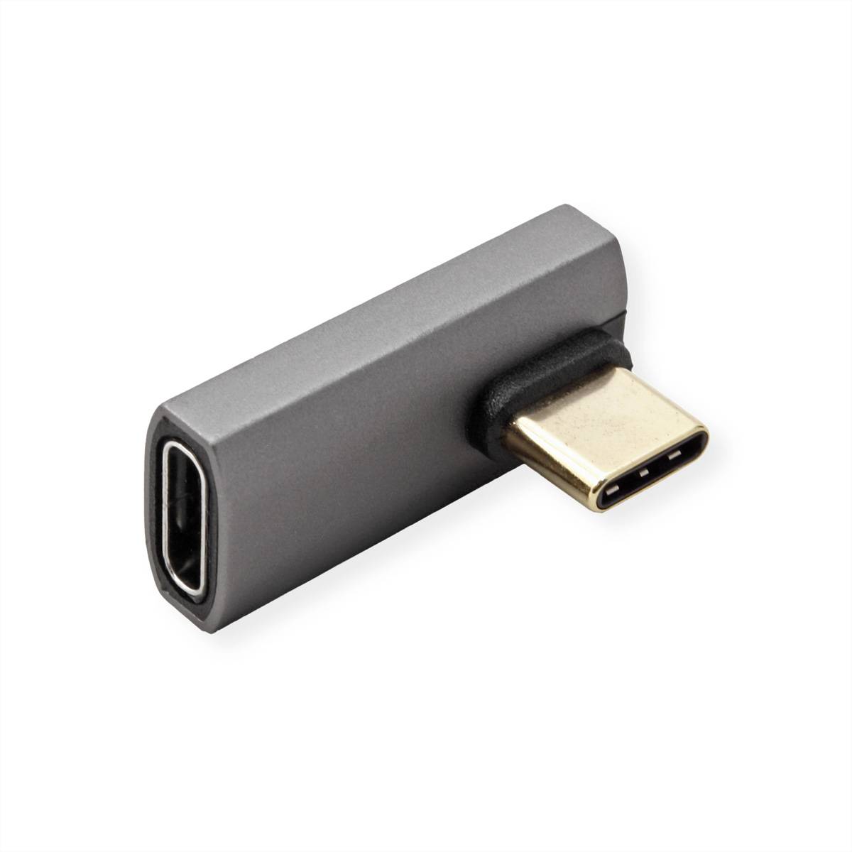 ROLINE USB4 Gen 3x2 Adapter Typ C ST/BU, Aluminium, 90°, gedreht, silberfarben