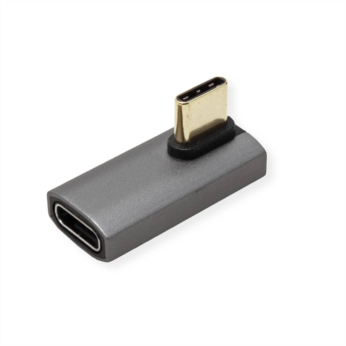 ROLINE USB4 Gen 3x2 Adapter Typ C ST/BU, Aluminium, 90°, gedreht, silberfarben