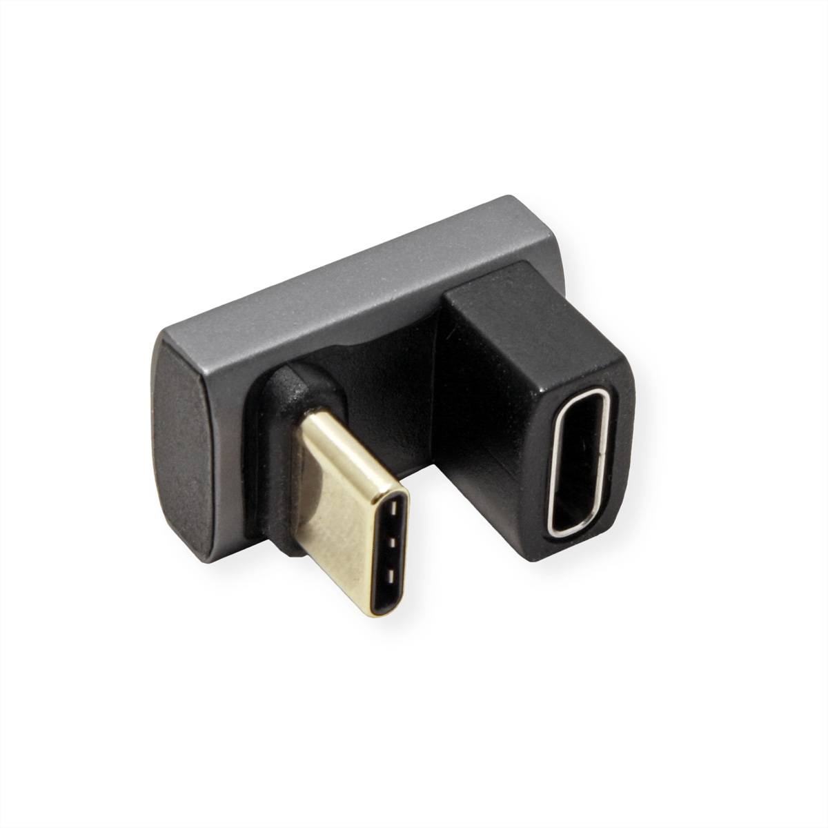 ROLINE USB4 Gen 3x2 Adapter Typ C ST/BU, Aluminium, 360°, breit, silberfarben