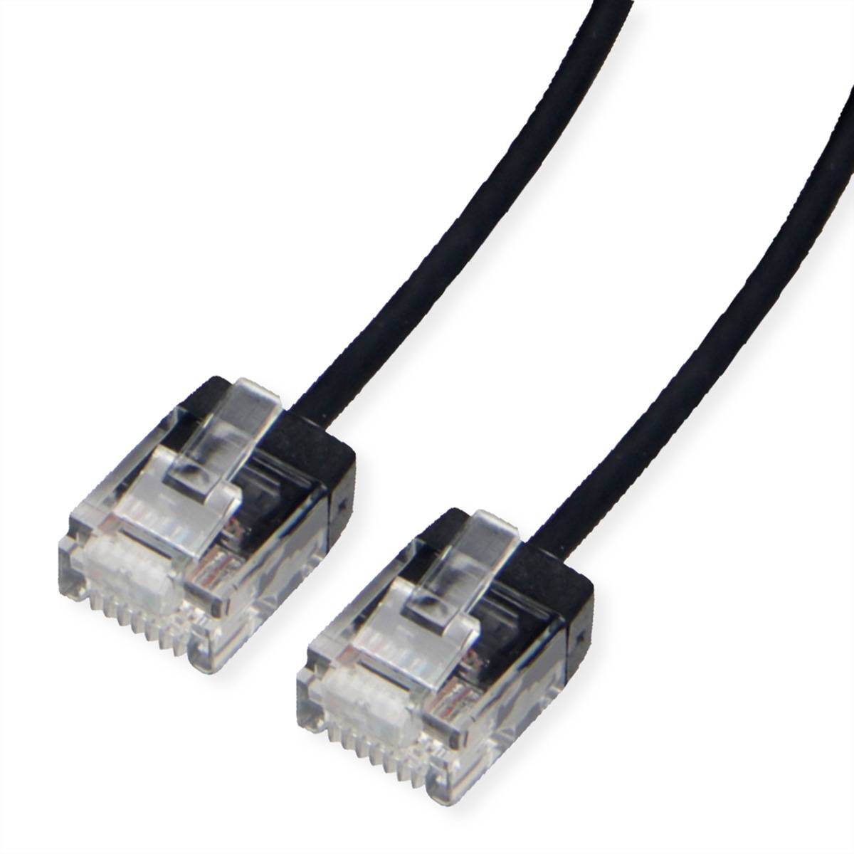 ROLINE - UTP Patchkabel Kat.6a Ultra- kurzer RJ45 schwarz 2m - Netzwerk - CAT 6a