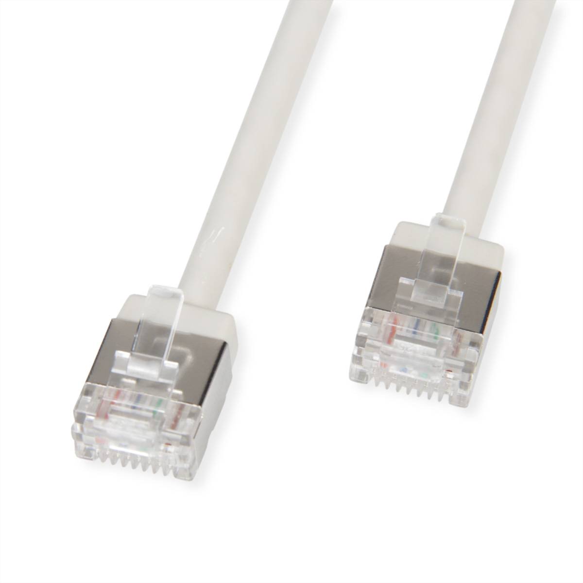 ROLINE - U/FTP Patchkabel Kat.6A Ultra- kurzer RJ45 grau 1m - Netzwerk - FTP