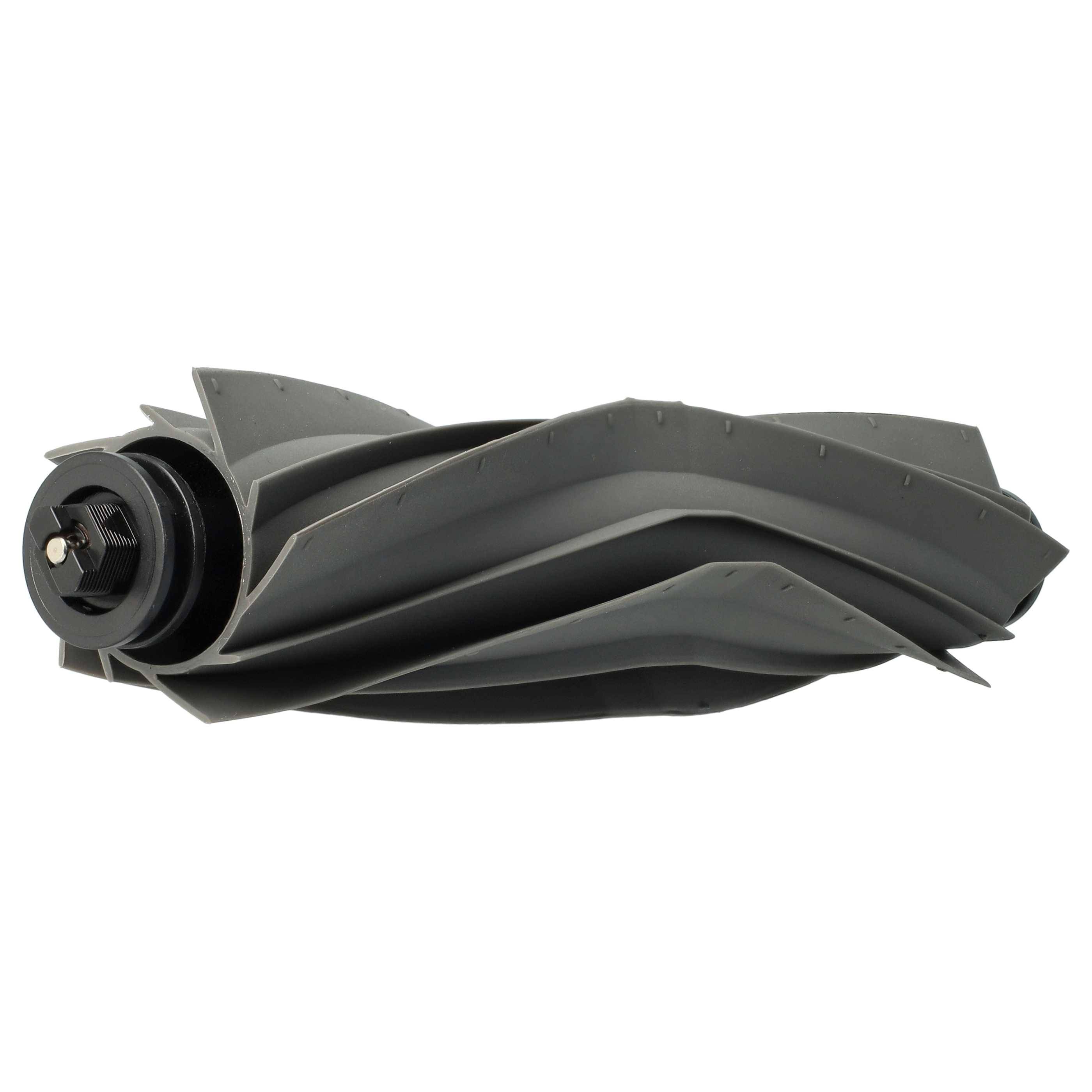 Ein metallischer Turbinenrotor mit abgewinkelten Schaufeln, der in Maschinen oder Motoren verwendet wird und präzise Ingenieurkunst und aerodynamisches Design demonstriert.