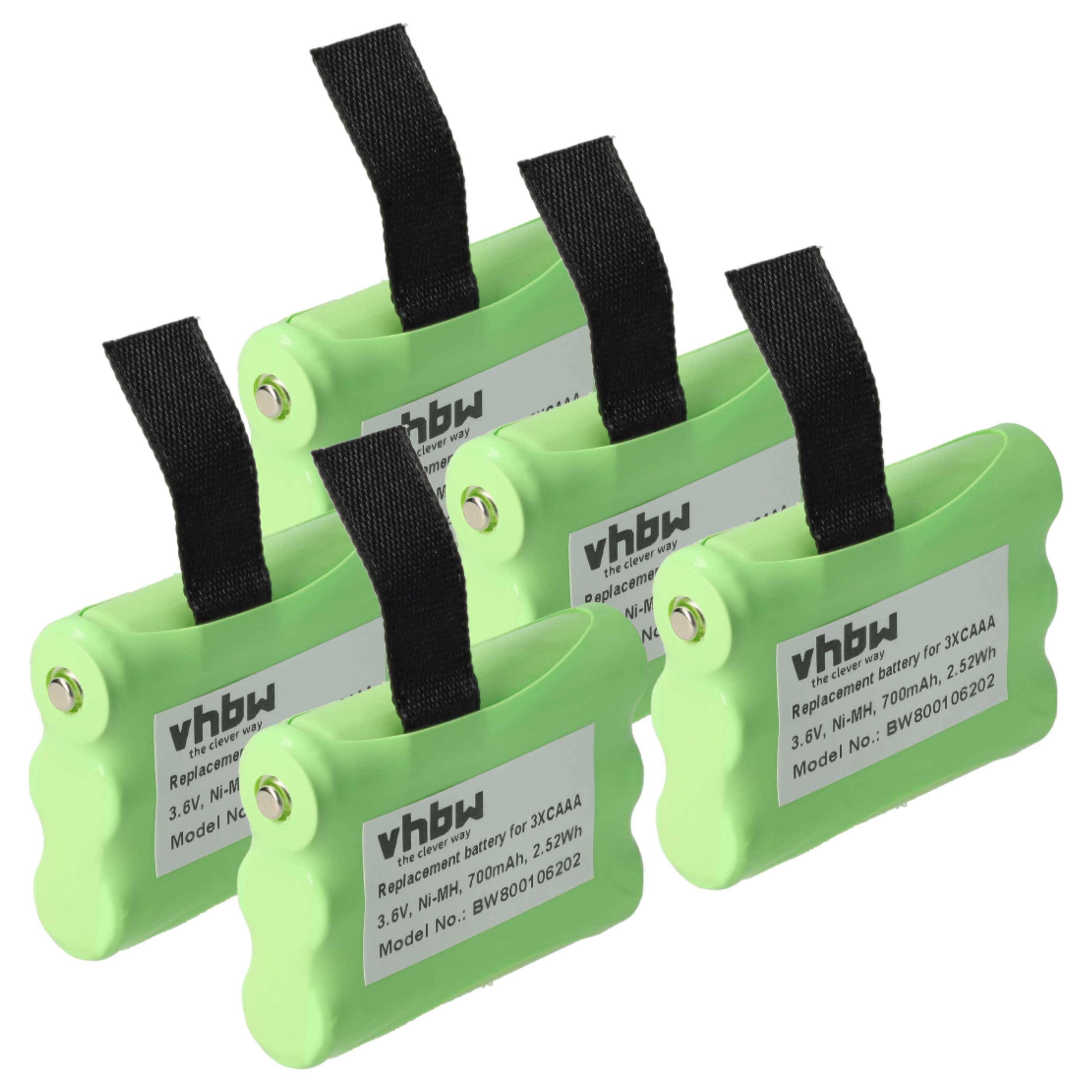 vhbw 5x Akku kompatibel mit Motorola SX900R Funkgerät, Walkie Talkie (700 mAh, 3,6 V, NiMH)