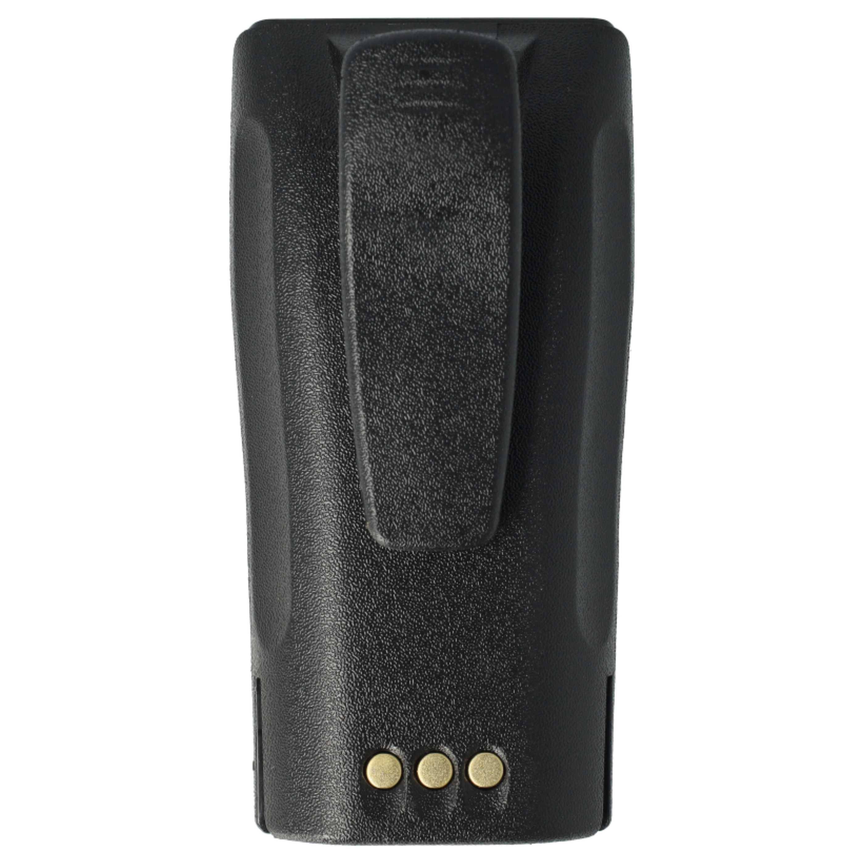 vhbw 2x Akku kompatibel mit Motorola CP180, CP170, CP160, CP150, CP140, CP040 Funkgerät, Walkie Talkie (2500 mAh, 7,2 V, NiMH) + Gürtelclip