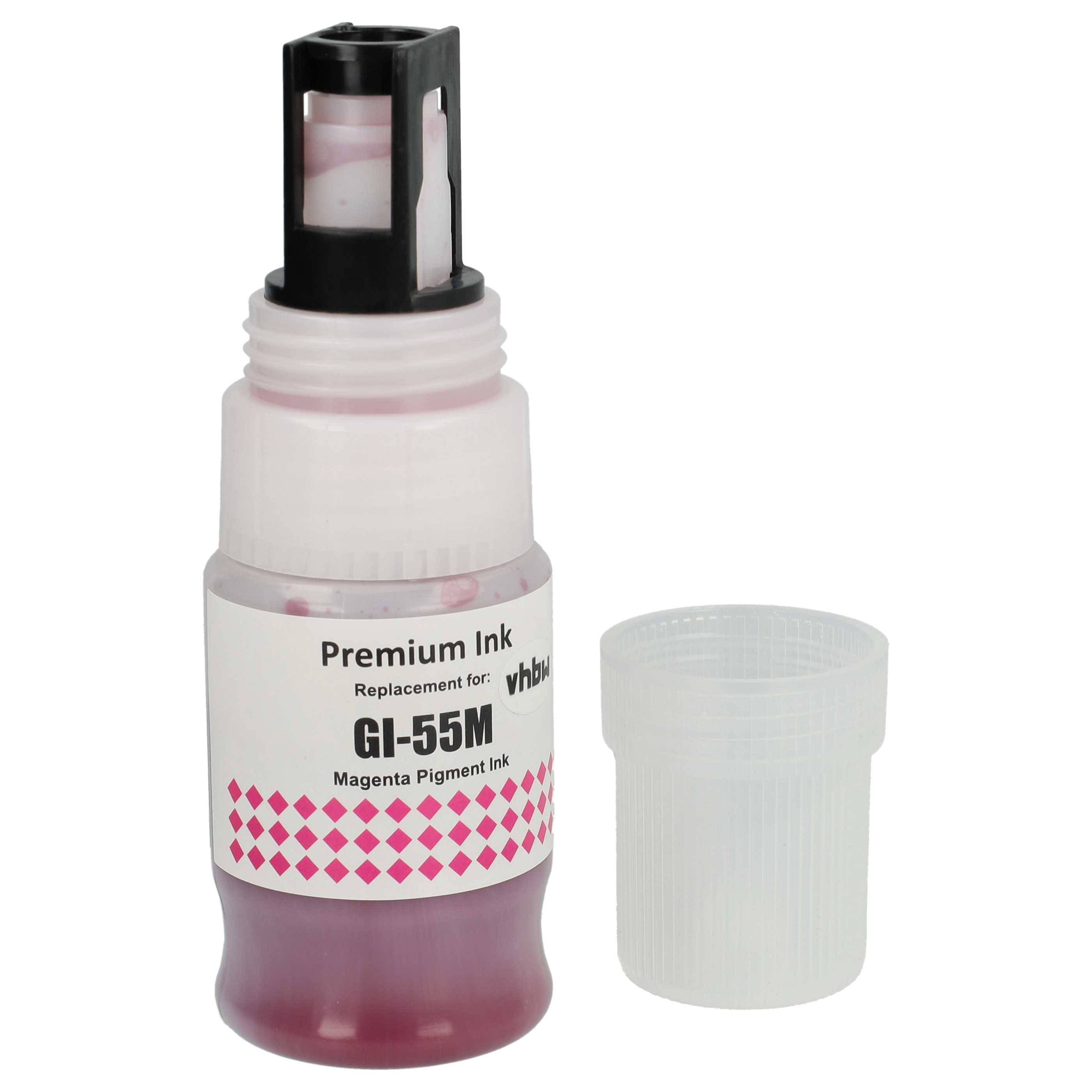 vhbw 4x Nachfülltinte Ersatz für Canon GI-55C, GI-55BK, 6292C001 für Drucker - Refillset Cyan, Magenta, Yellow, Schwarz, Pigmentiert