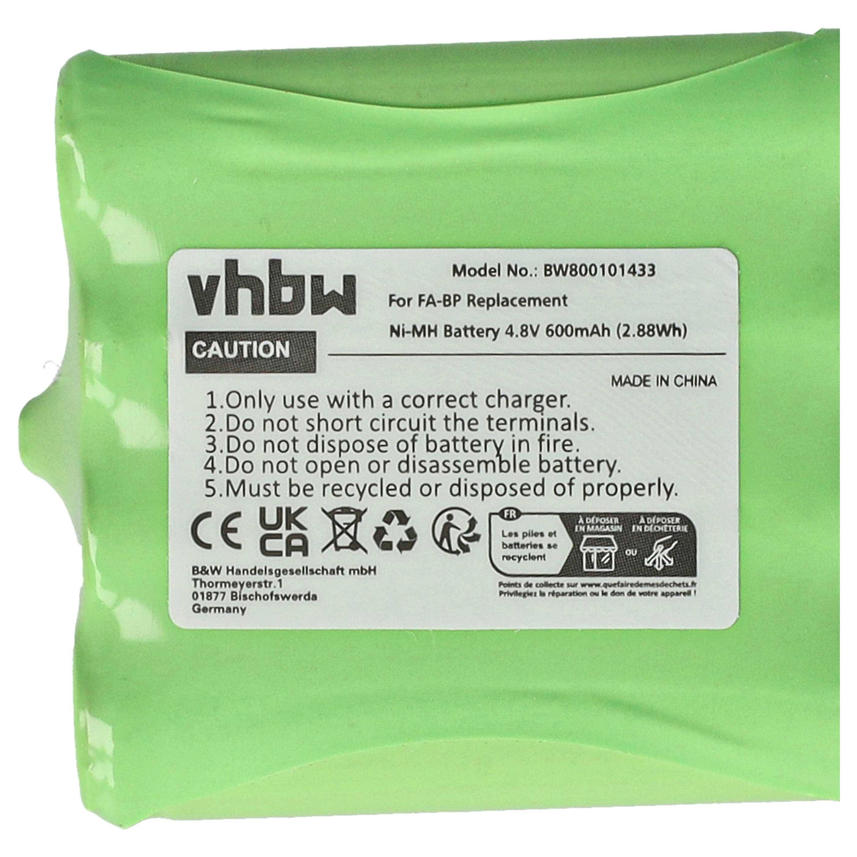 vhbw 5x Akku kompatibel mit Switel WT237 Funkgerät, Walkie Talkie (600 mAh, 4,8 V, NiMH)