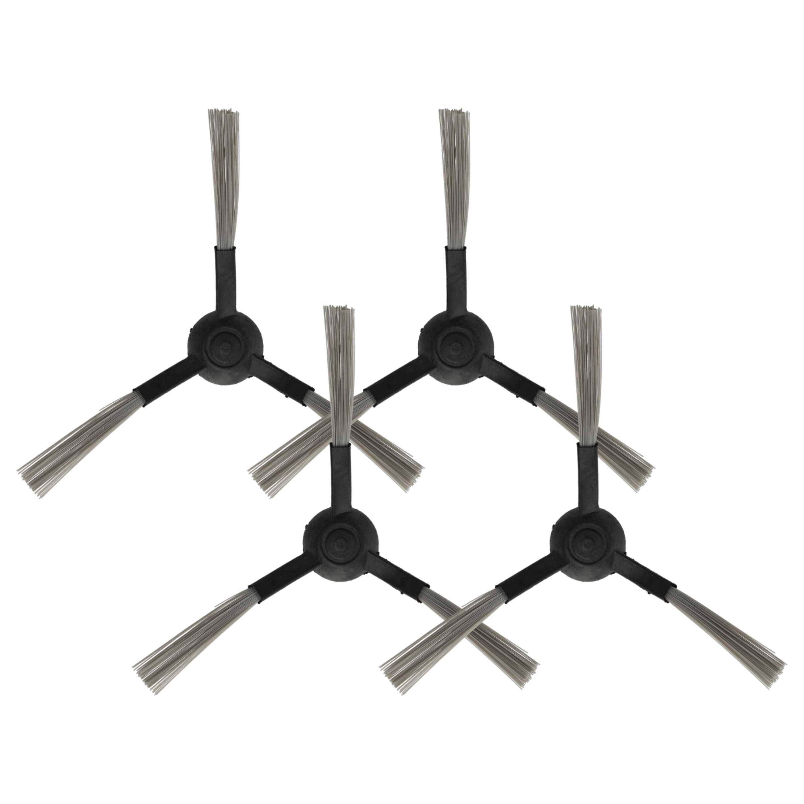 vhbw 4x Seitenbürste kompatibel mit Xiaomi Mijia STYJ02YM Saugroboter - Reinigungsbürsten Set, links/rechts, schwarz