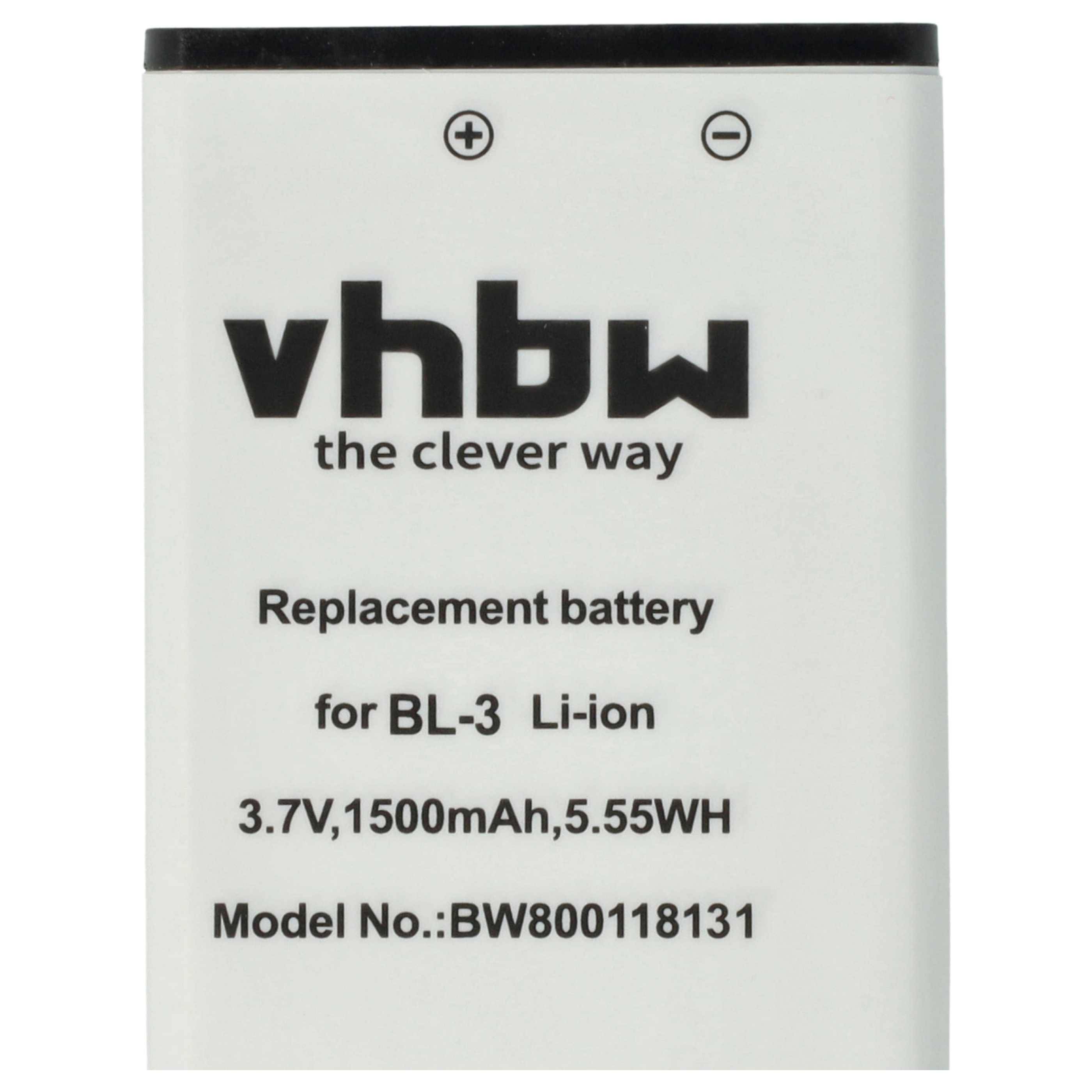 vhbw 2x Akku kompatibel mit Intek KT-950EE, LN-950 Funkgerät, Walkie Talkie (1500 mAh, 3,7 V, Li-Ion)