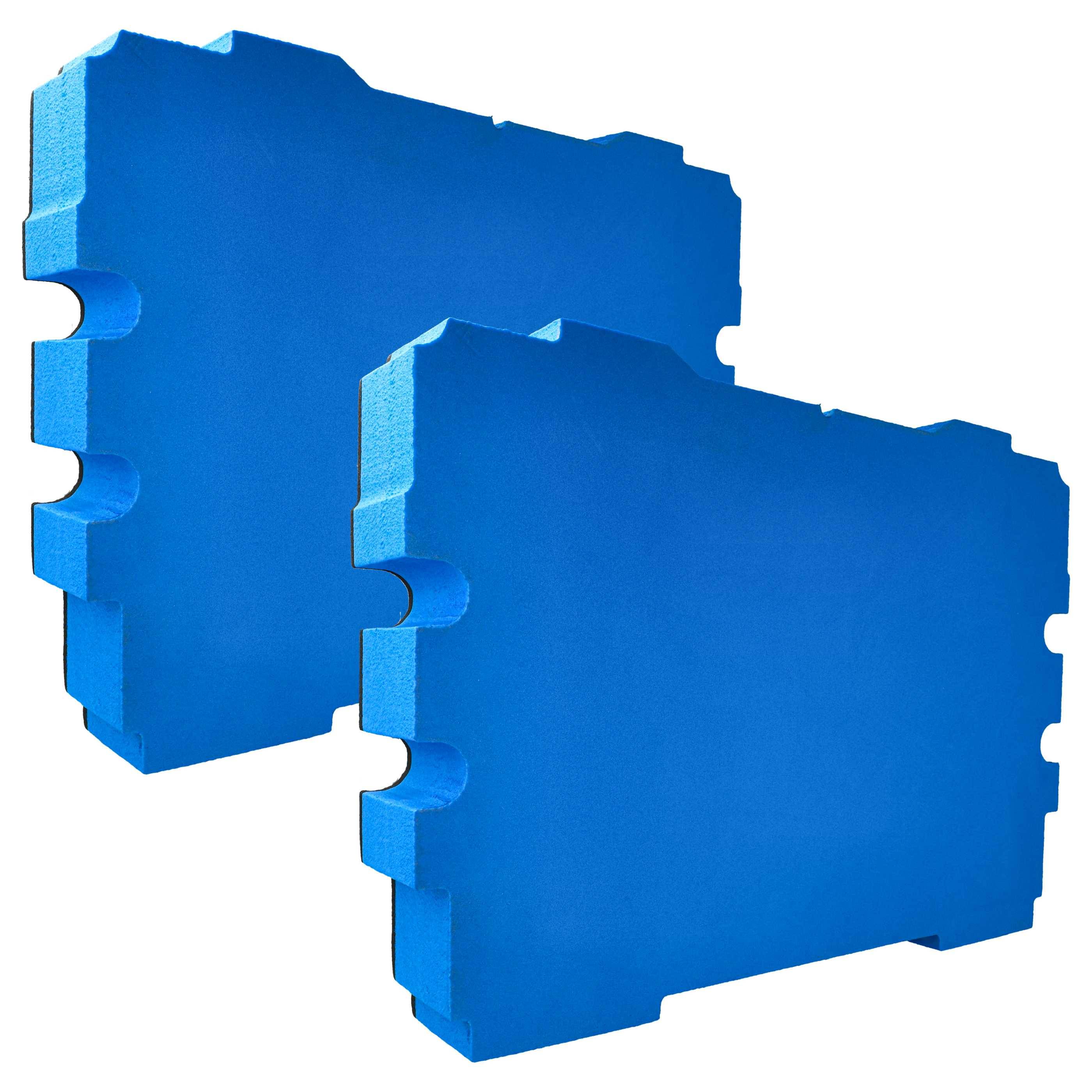 vhbw 2x Schaumstoffeinlage kompatibel mit Festool Systainer T-LOC Werkzeugkoffer - Hartschaum, 61 mm Blau