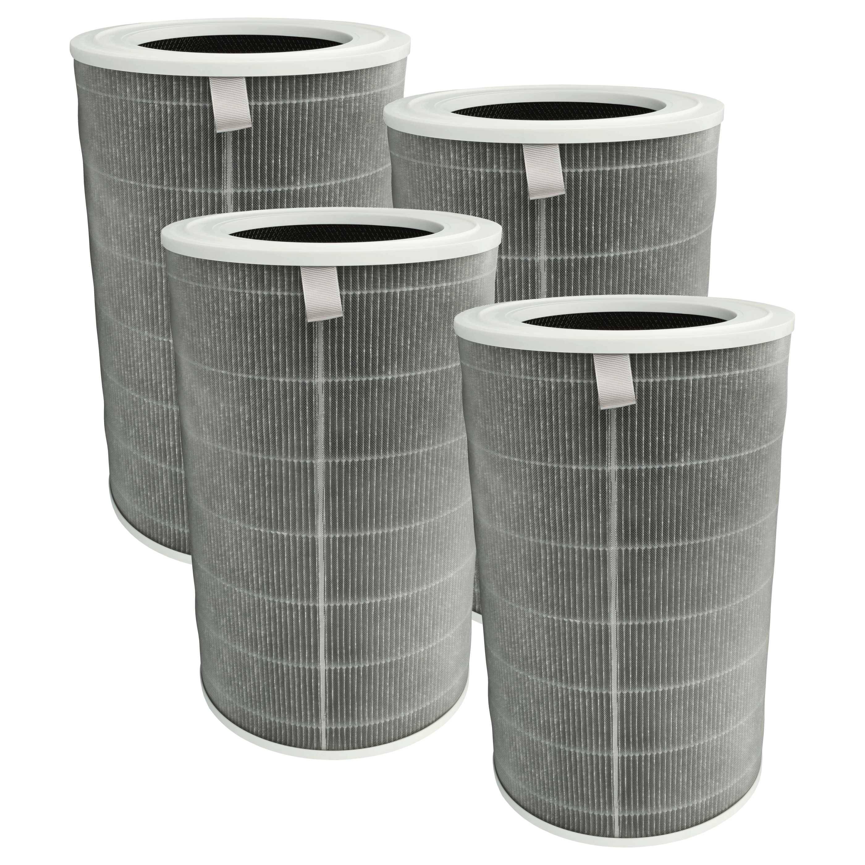 vhbw 4x Aktivkohlefilter Ersatz für Xiaomi 6934177743672, M15R-FLP-GL für Luftreiniger - H12 Luftfilter Grau Weiß
