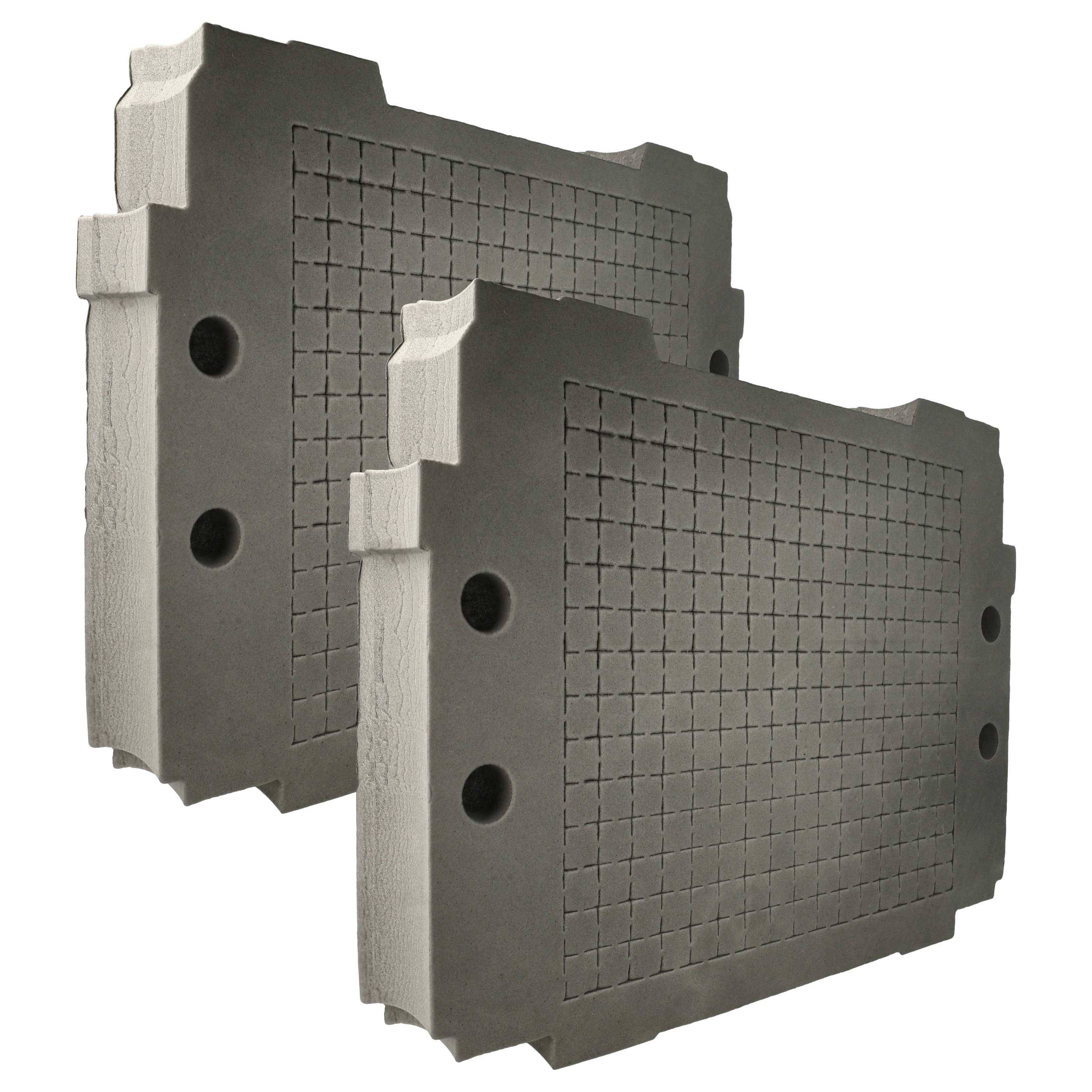 vhbw 2x Schaumstoffeinlage Ersatz für 4250155837457 für Werkzeugkoffer - Individuell Anpassbar, Schaumstoff / Hartschaum Anthrazit-Grau