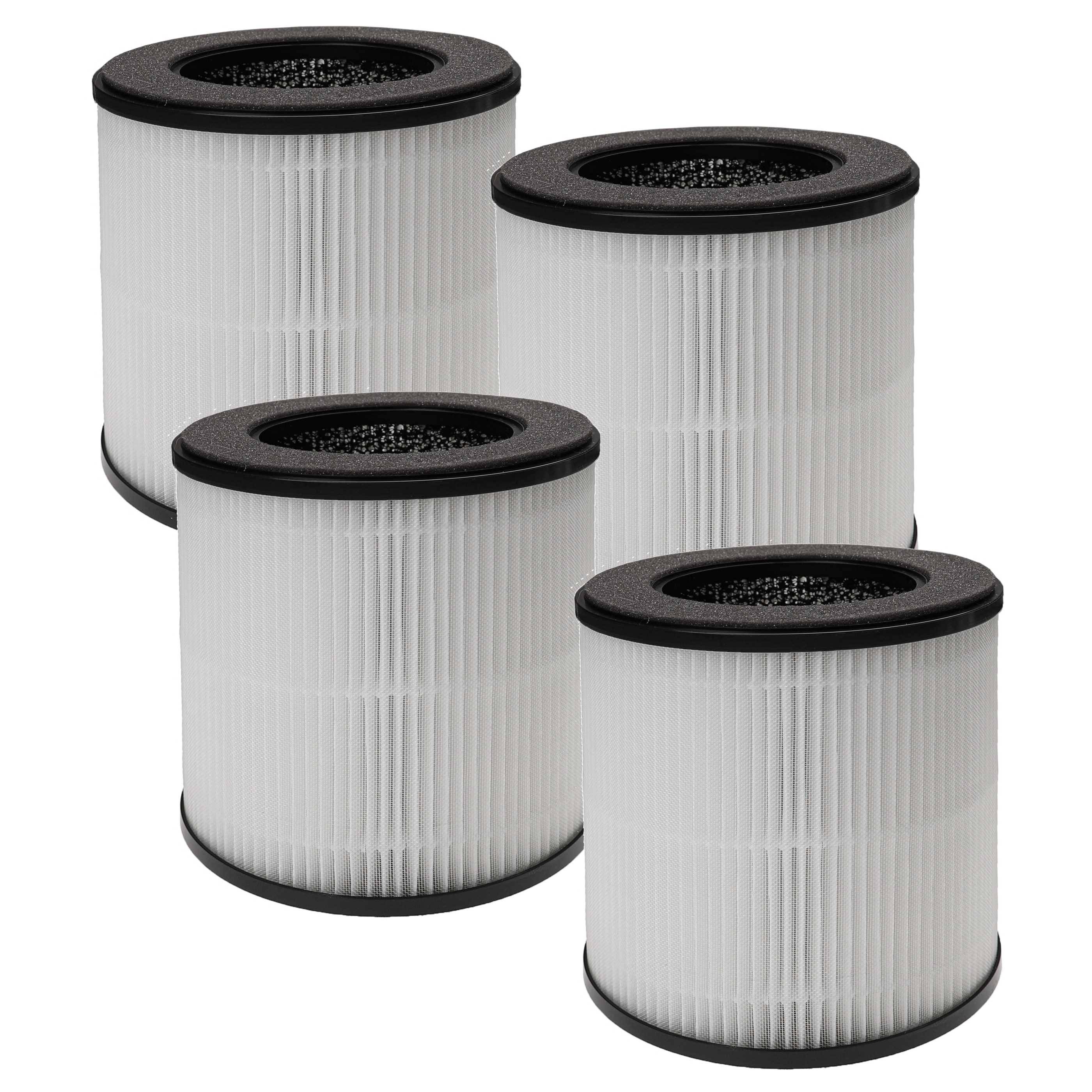 vhbw 4x Luftilter kompatibel mit Acekool B-D02F Luftreiniger - Kombifilter Vorfilter + HEPA + Aktivkohle