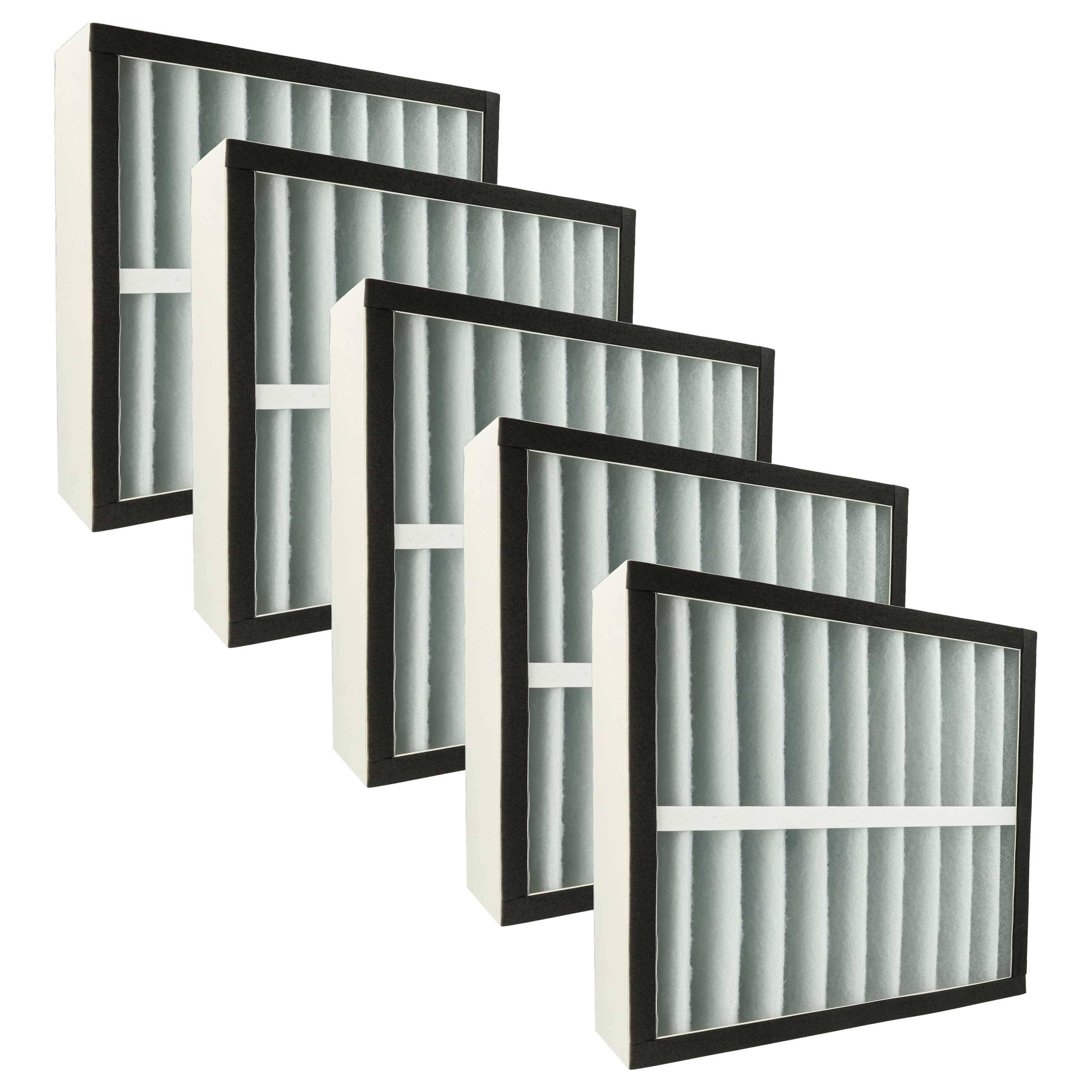 vhbw 5x Vorfilter Ersatz für Dustcontrol 42918 für Luftreiniger - Kunststoff, Filterklasse G4 Schwarz Weiß