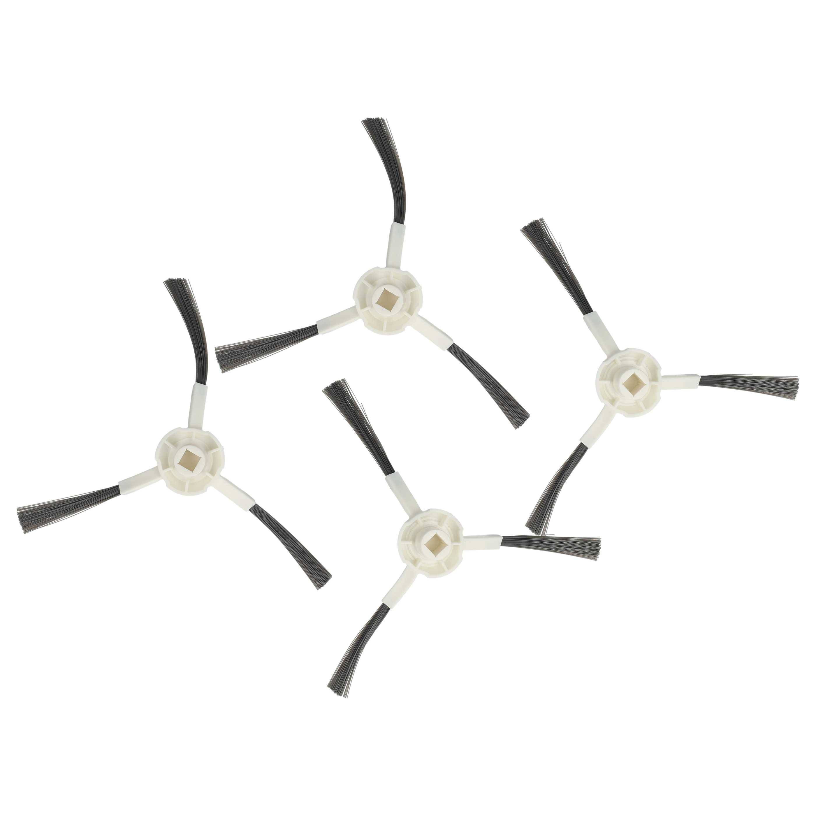 vhbw 4x Seitenbürste kompatibel mit Xiaomi S20+ Saugroboter - Reinigungsbürsten Set, weiß / grau