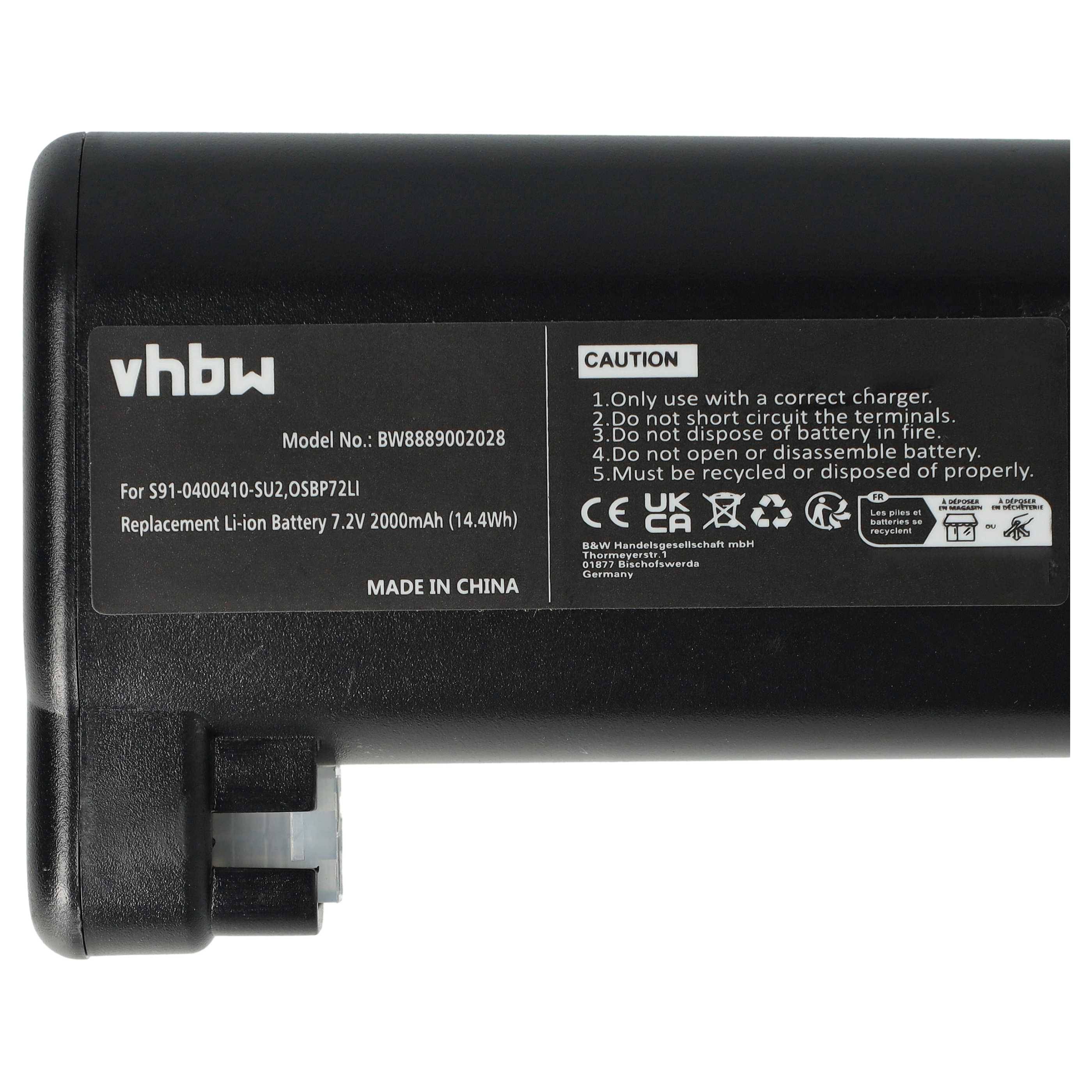 vhbw 2x Akku kompatibel mit Electrolux 900258192, 900257983, 900257877, 900258312, 900258193 Saugroboter (2000 mAh, 7,2 V, Li-Ion)