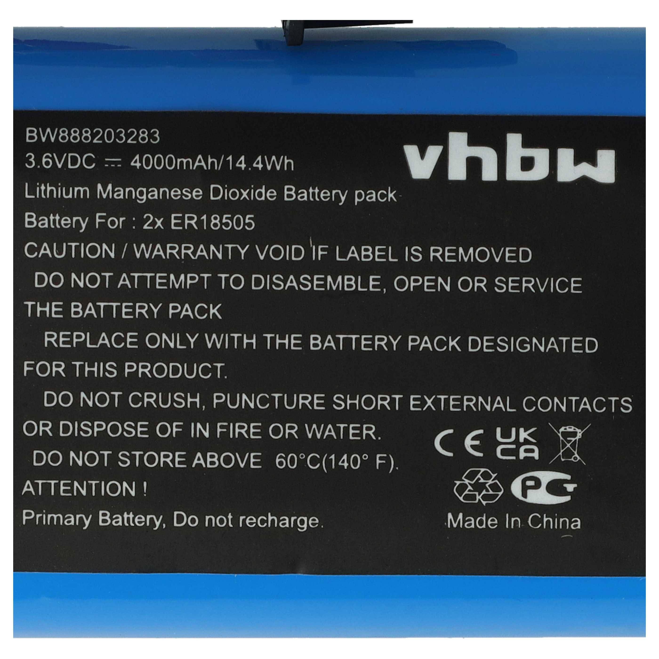 vhbw 5x Batterie kompatibel mit Visonic PG8901BATT, PG8911BATT, SR 720 PG2, SR-740 PG2, MCS-740 Alarmanlage, Alarmsystem (4000 mAh, 3,6 V, Li-SOCl2)