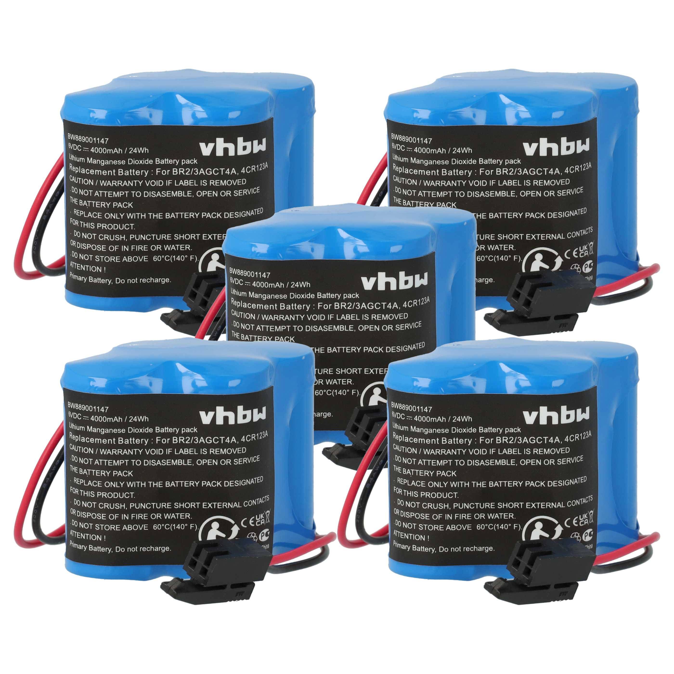 vhbw 5x Batterie kompatibel mit Allen Bradley 1747-L514 SLC 5/01 Controller 4Kb Memory PLC Programmable Logic Controller (4000 mAh, 6 V, Li-MnO2)