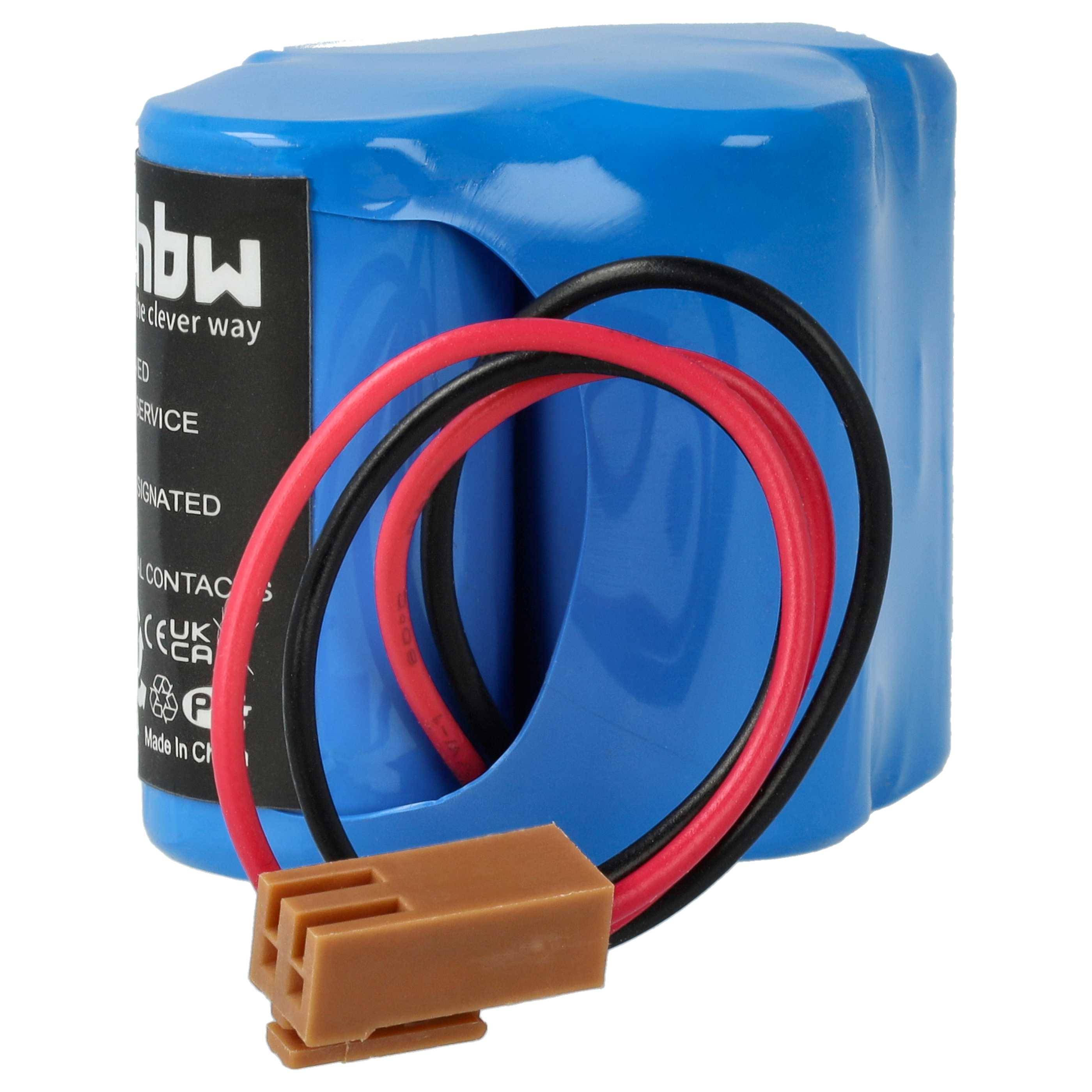 vhbw 5x Batterie Ersatz für GE / Fanuc BR2/3AGCT4A, BR-2/3AGCT4A, CL 25A, PLC 18-T für Steuereinheit (3000 mAh, 6 V, Li-MnO2)